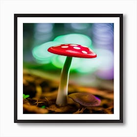 Red Mushroom In The Forest Art Print