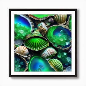 Agates And Shells Art Print