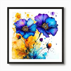 Blue Poppies Art Print