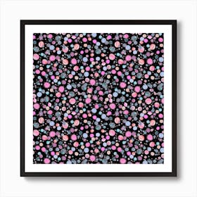 Planets Constellation Pink Square Art Print