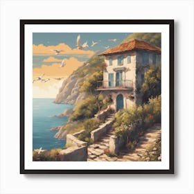 270098 An Old House On The Mountain With A View Of The Se Xl 1024 V1 0 Art Print