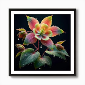 Flower With Water Droplets Art Print