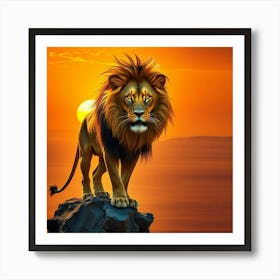 Lion At Sunset 9 Art Print