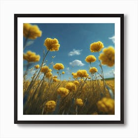 Field Of Yellow Flowers 39 Art Print