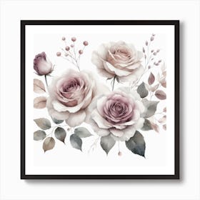 Mauve Roses Art Print