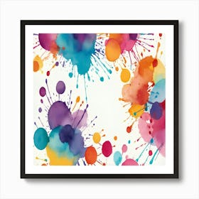 Watercolor Splashes Canvas Art Art Print