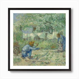 Van Gogh, Family Washing Clothes Art Print