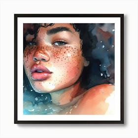 Watercolor of a Woman 1 Art Print