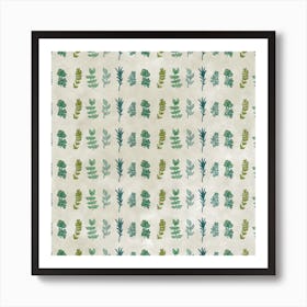 Leaf Pattern Totebag Throw pillow nature herb 1 Art Print