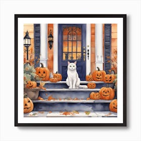 Halloween Cat 33 Art Print