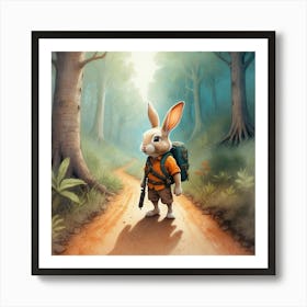 Rabbit In The Woods 13 Art Print