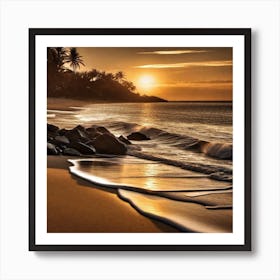 Sunset On The Beach 742 Art Print