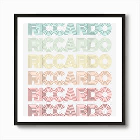 First Name Riccardo Italian Italian Boy Retro Birthday Art Print