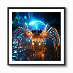 Firefly Whimsical Anthropomorphic Water Spider With A Charming Glow 73392 (2) Art Print