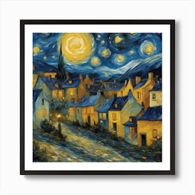 The Starry Night, Vincent Van Gogh Art Print 9 Art Print