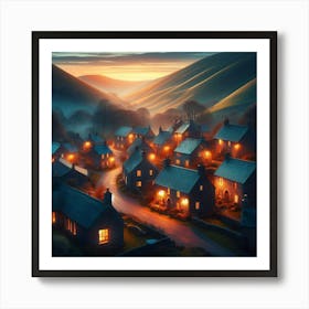 Quite village Art Print