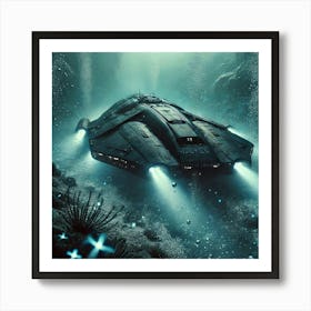 A Detailed High Tech Sci Fi Scene Showing The Nau Art Print