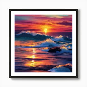 Sunset At The Beach 137 Art Print