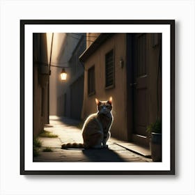 Cat In Alley 2 Art Print