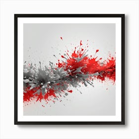 Abstract Red Splash Art Print