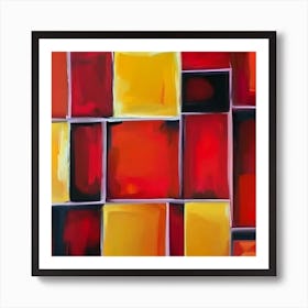 Red And Yellow Squares Art Print