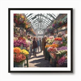 Flower Market London Art Print 1 Art Print