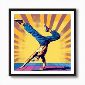 Acrobatic dancing, Pop Art Art Print