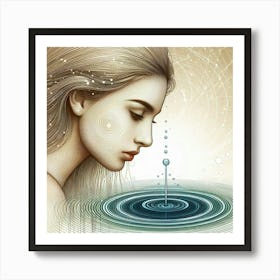 Woman Drinking Water Art Print