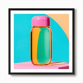 Water Bottle On A Colorful Background Art Print