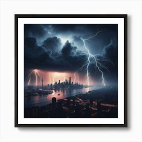 Lightning Over Toronto Art Print