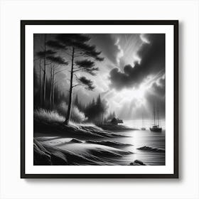 Black And White Painting 4 Art Print