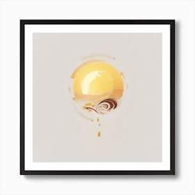 Feng shui painting of rain in sunlight Art Print