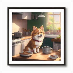 Canine Culinary Curiosity Art Print
