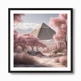 Egyptian pyramids Soft Expressions Landscape Art Print