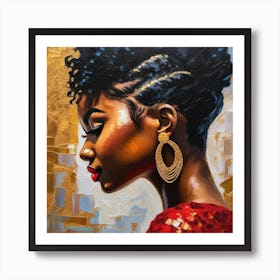 Portrait Of African American Woman Art Print