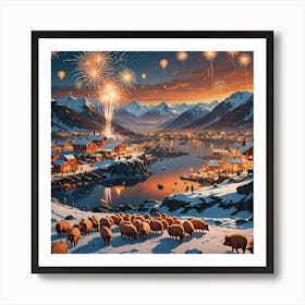 Norwegian Village Art Print