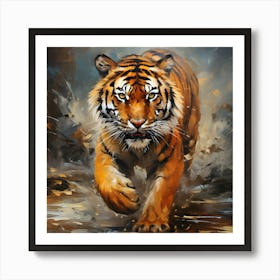 Tiger Running Art Print