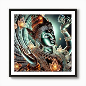 Hindu Glass Sculpture Art Print