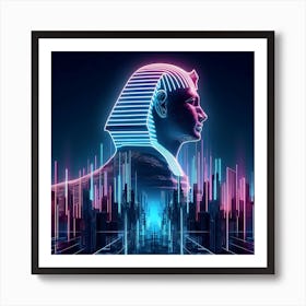 Neon Pharaoh Art Print