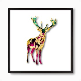 A Stag Deer Animal Art Illustration In A Painting Style 10 Art Print