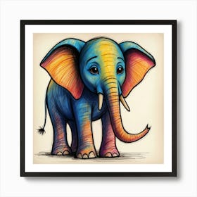 Colorful Elephant Art Print