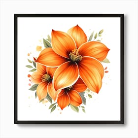 Orange Flowers V.5 Art Print