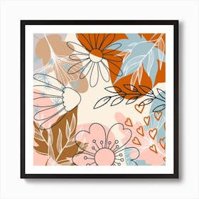 Abstract Floral Pattern 31 Art Print