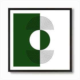 Green And White Mid-Century Arch Art Print