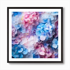 Hydrangea Flowers Background Art Print