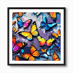 Colorful Butterflies 40 Art Print