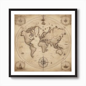 Old World Map Art Print