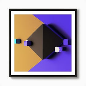 Abstract Geometric Cubes Art Print