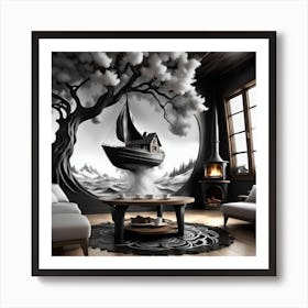 Ship In The Sky 2 Art Print