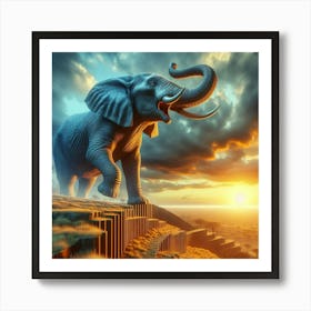 Elephant In The Desert Art Print